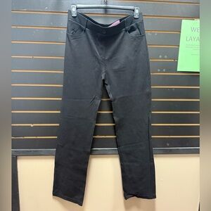 Betabrand Black Straight Leg Pants XL Pull-On Stretch Work Pants